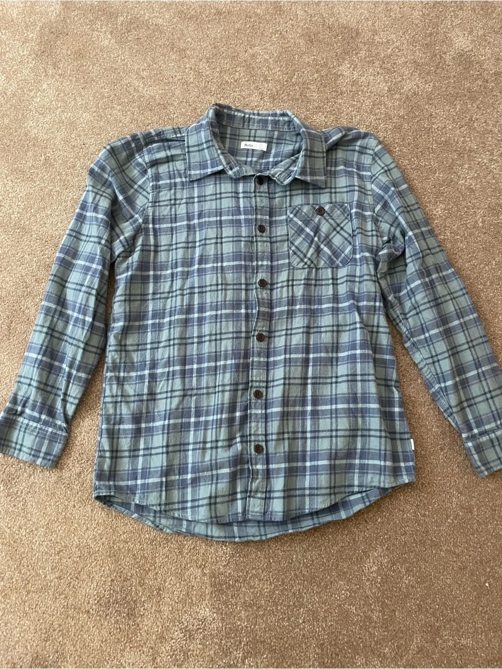 Katin children’s XL Blue and Green Plaid Button-Down Shirt
